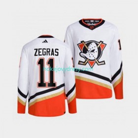 Pánské Hokejový Dres Anaheim Ducks Trevor Zegras 11 Adidas 2022-2023 Reverse Retro Bílý Authentic